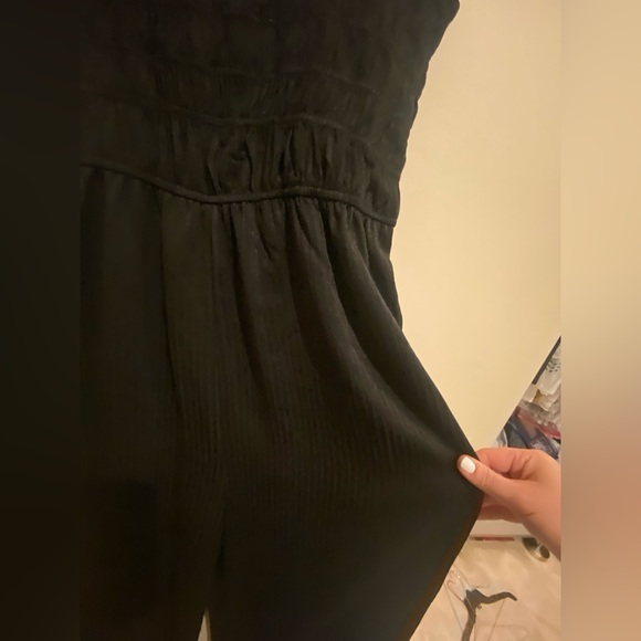 Black NSR Smocked Ruffle Trim Jumpsuit - Picture 8 of 11